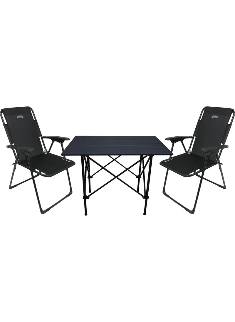 Camping Chair - Camping Table - Camping Set (2 Chairs - 1 Table)