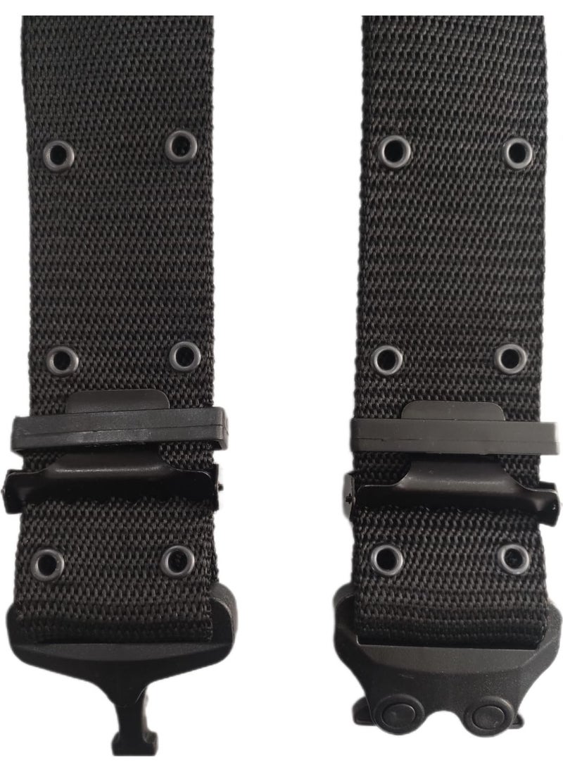 Black Perforated Knit Bandolier Jöak Police Military Belt