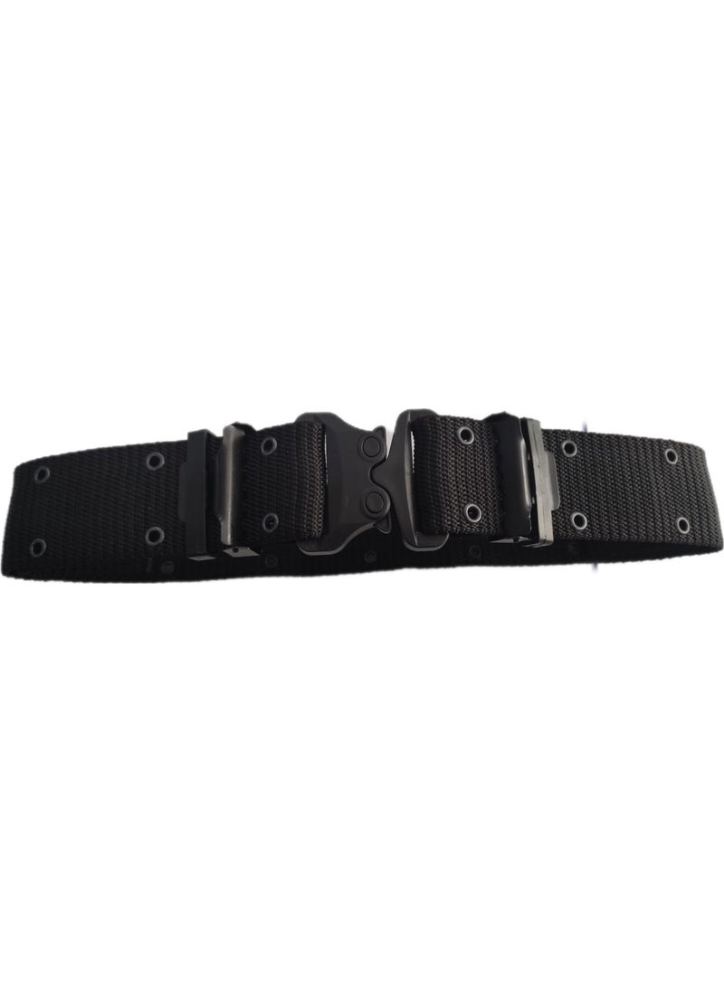 Black Perforated Knit Bandolier Jöak Police Military Belt