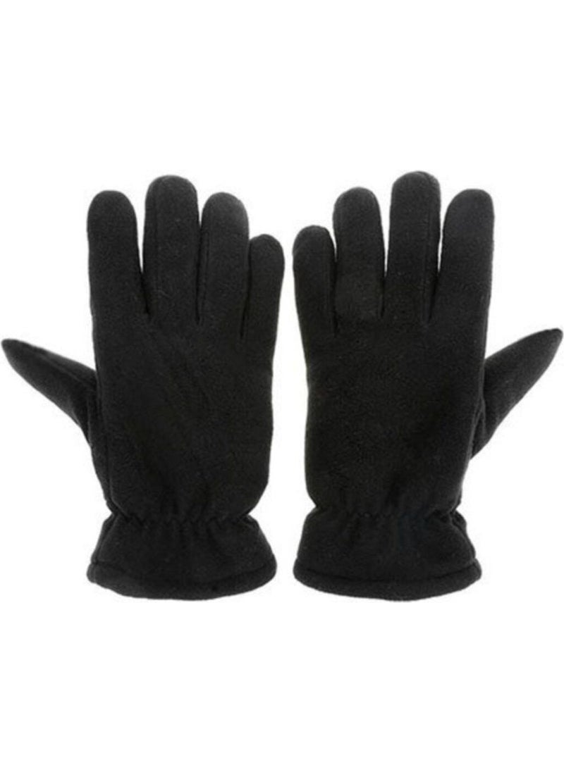 Thermal Winter Fleece Gloves Black