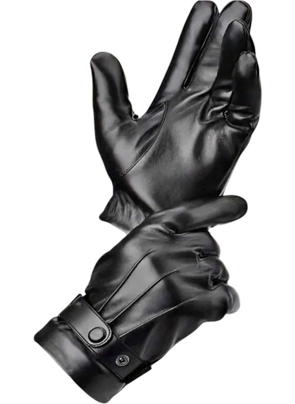 Men's Vegan Leather Water and Windproof Thermal Gloves Men's Gloves
