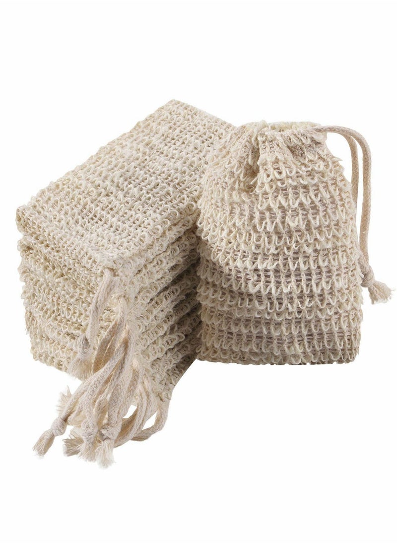 Soap Exfoliating Bag, 20 Pack Pouch Saver Natural Ramie Bag Hand Made Mesh Bags with Drawstring for Bath & Shower Use