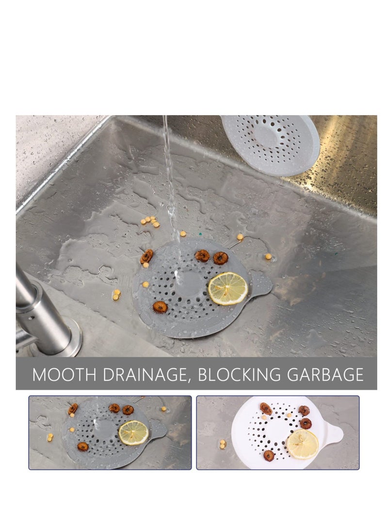 Shower Drain Hair Catcher, 4 Pcs Silicone Protector, Sink Strainer with Suction Cups Trap, Plug Trap Filter Covers for Sinks Bathroom, Bathtub, Kitchen