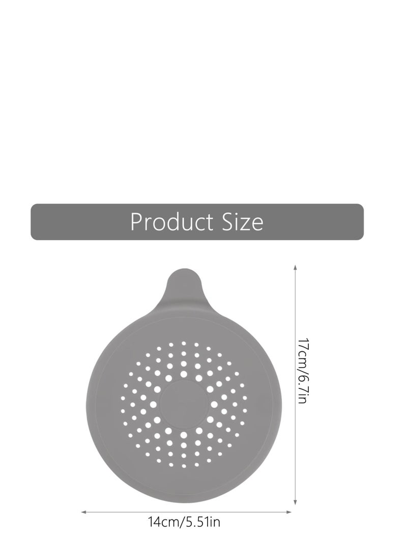 Shower Drain Hair Catcher, 4 Pcs Silicone Protector, Sink Strainer with Suction Cups Trap, Plug Trap Filter Covers for Sinks Bathroom, Bathtub, Kitchen