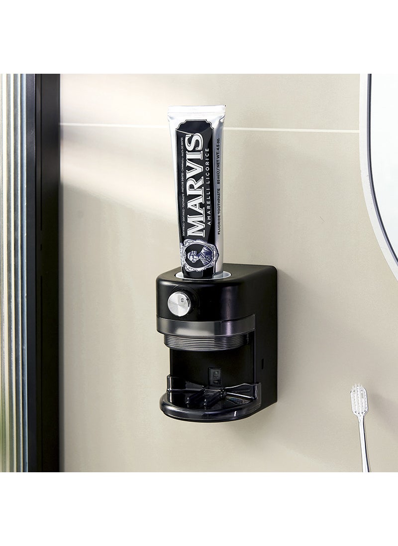 Automatic Smart Sensing Toothpaste Dispenser Bathroom Wall Mounted No Punching Required Electric Toothpaste Squeezer Black