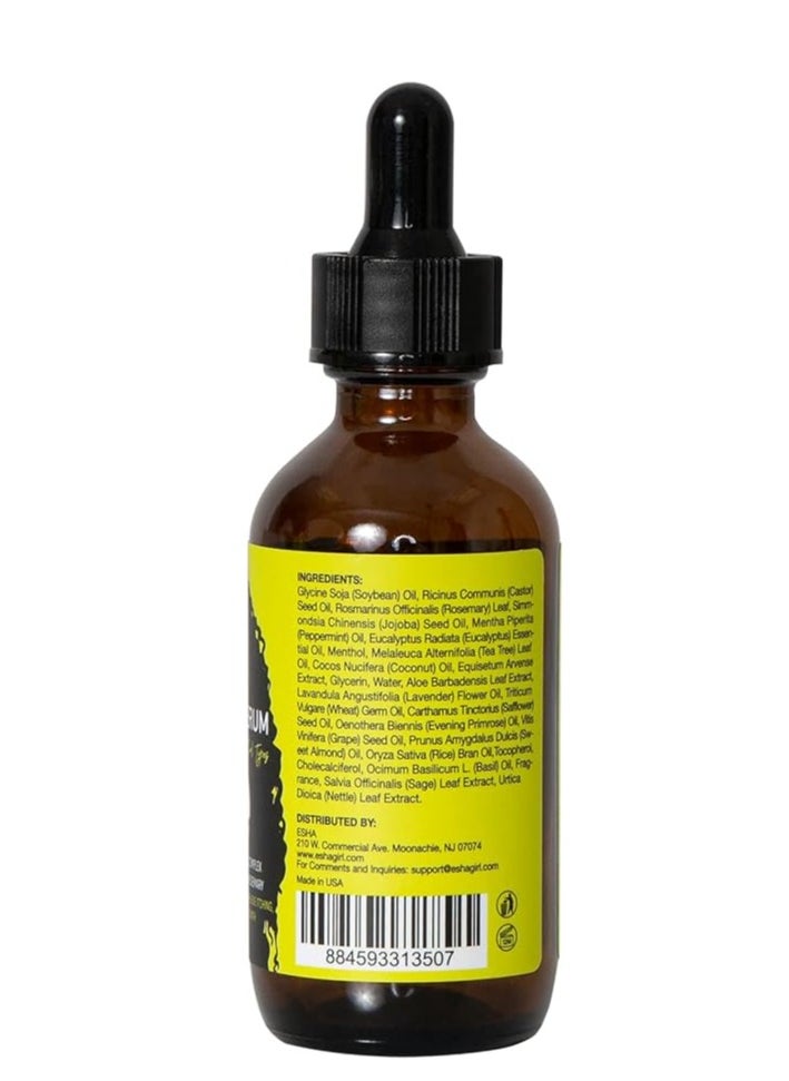 Esha Girl Natural | Anti-Itch Growth Scalp Serum | Especially for Curly Hair | Plant Protein & Biotin B Complex Infused with Coconut & Rosemary | 2 oz