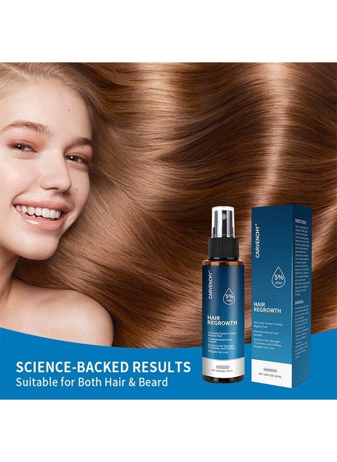 Minoxidil Hair Regrowth Treatment,Hair Growth Serum 5% Minoxidil for Men and Women,Hair Regrowth Treatment for Stronger Thicker Longer Hair - With Biotin - Help to Stop Thinning and Loss Hair 3.38fl.oz/100ml