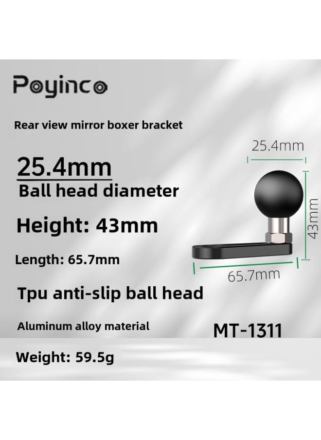 Gopro Motorcycle Rearview Mirror Strong Crab Clamp Bracket Bicycle Sports Camera Aluminum Alloy Pipe Clamp Bracket-Color:Rearview Mirror Boxer Bracket/MT1311
