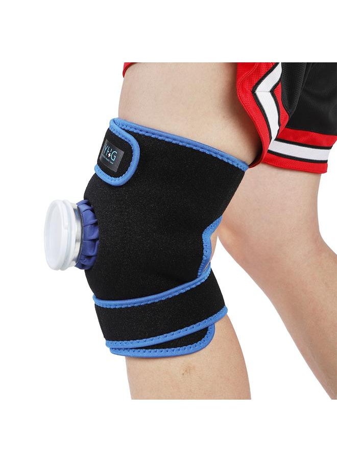YHG Ice Knee Pads Black with 9 inch ice bag