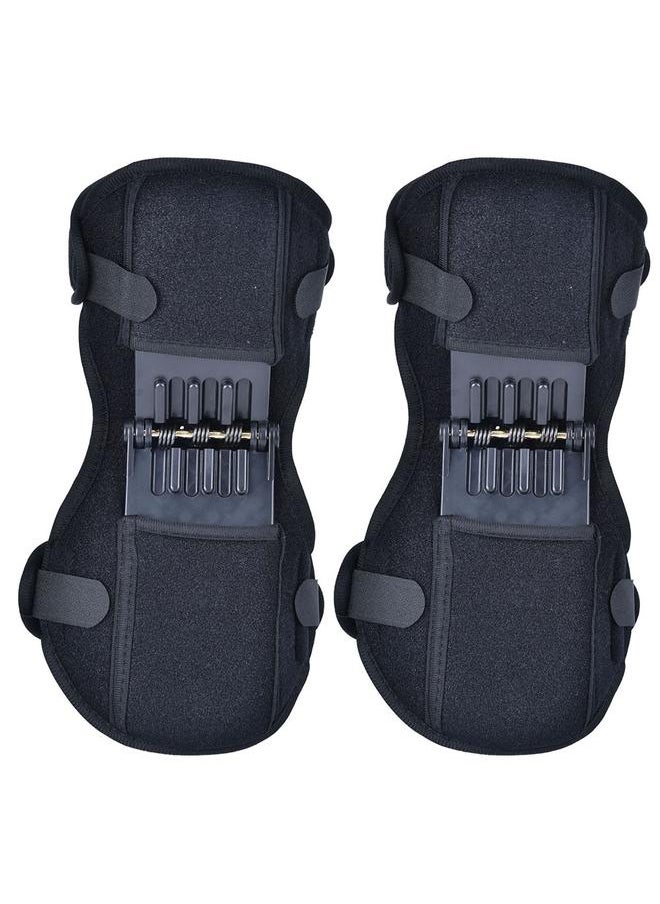 Spring Knee Pad Breathable Brace Protection Joint Strong Support Patella Stabilizer(Gray 1Pair)