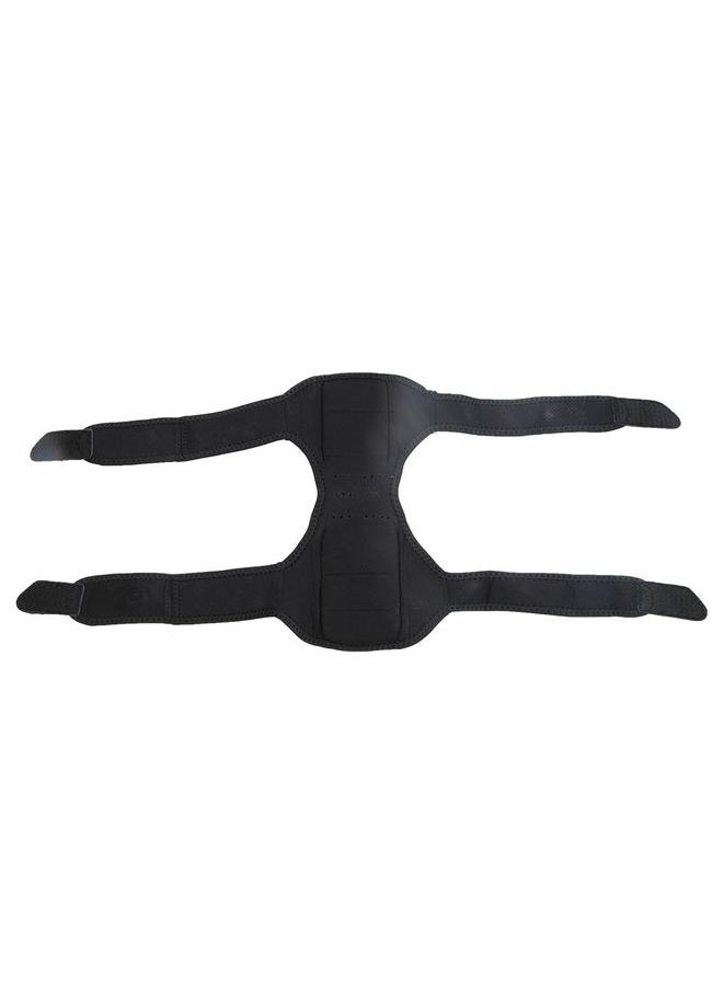 Spring Knee Pad Breathable Brace Protection Joint Strong Support Patella Stabilizer(Black 1Pcs)