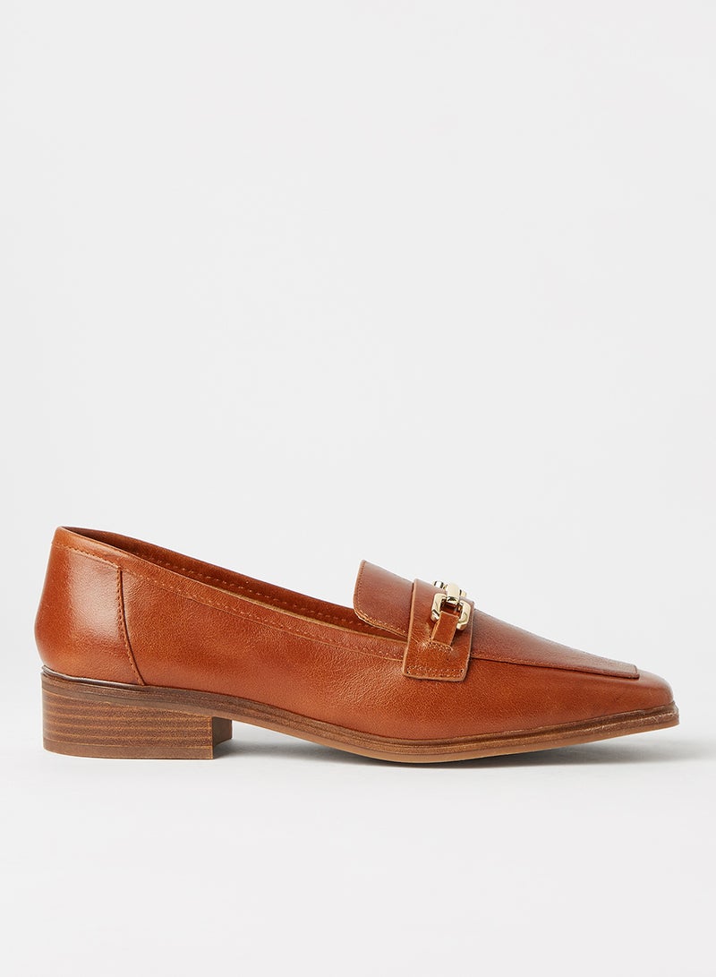 Square Toe Loafers Brown