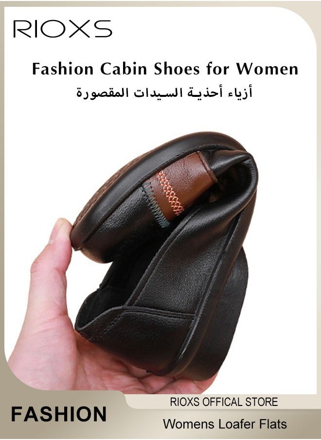 Womens Loafer Flats Shoes Comfortable And Supportive Slip-Ons Uniform Formal Shoes With Low Block Heel For Work Business And Casual