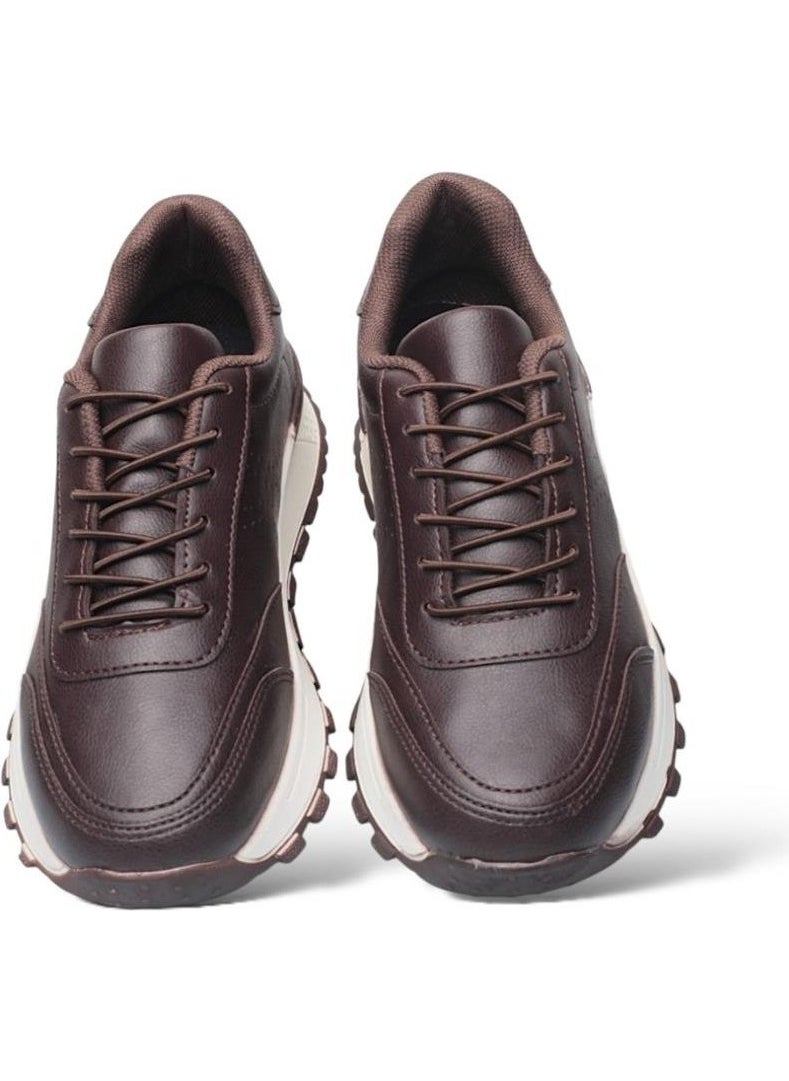 Women's Lace-Up Easy-to-Wear Seasonal Sneakers Brown