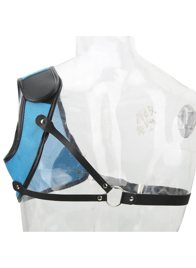Archery Chest Guard Protector Blue Adjustable Bow Shooting Hunting Chest Protective Gear Left Side for Youth Adult L