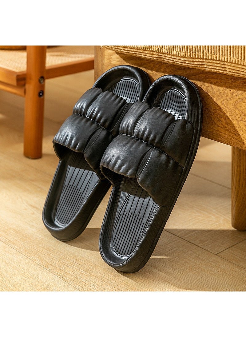 Floral EVA Slippers Non-Slip Home BathroomBlack Black