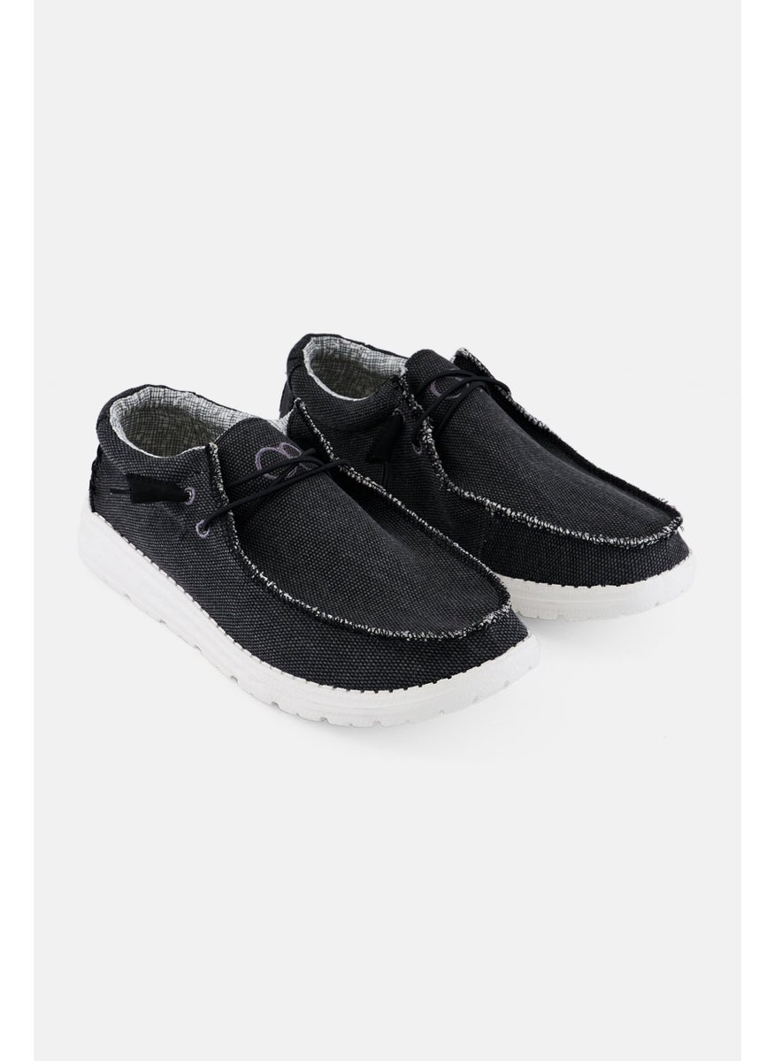 Men Lace Up Casual Shoes, Black