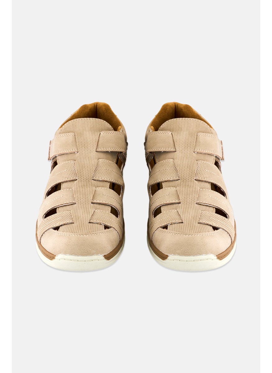 Men Velcro Closure Casual Shoes, Taupe