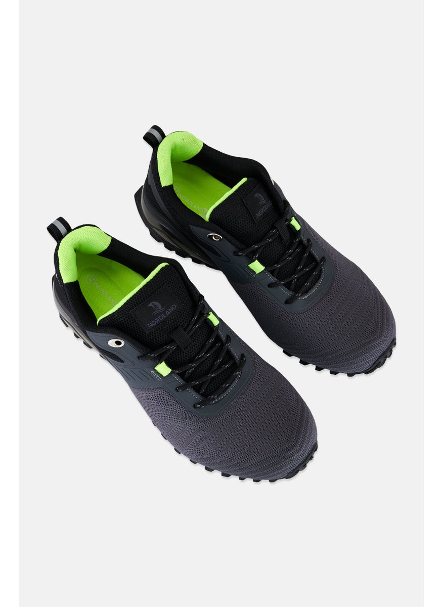 Men Lace Up Casual Shoes, Dark Grey