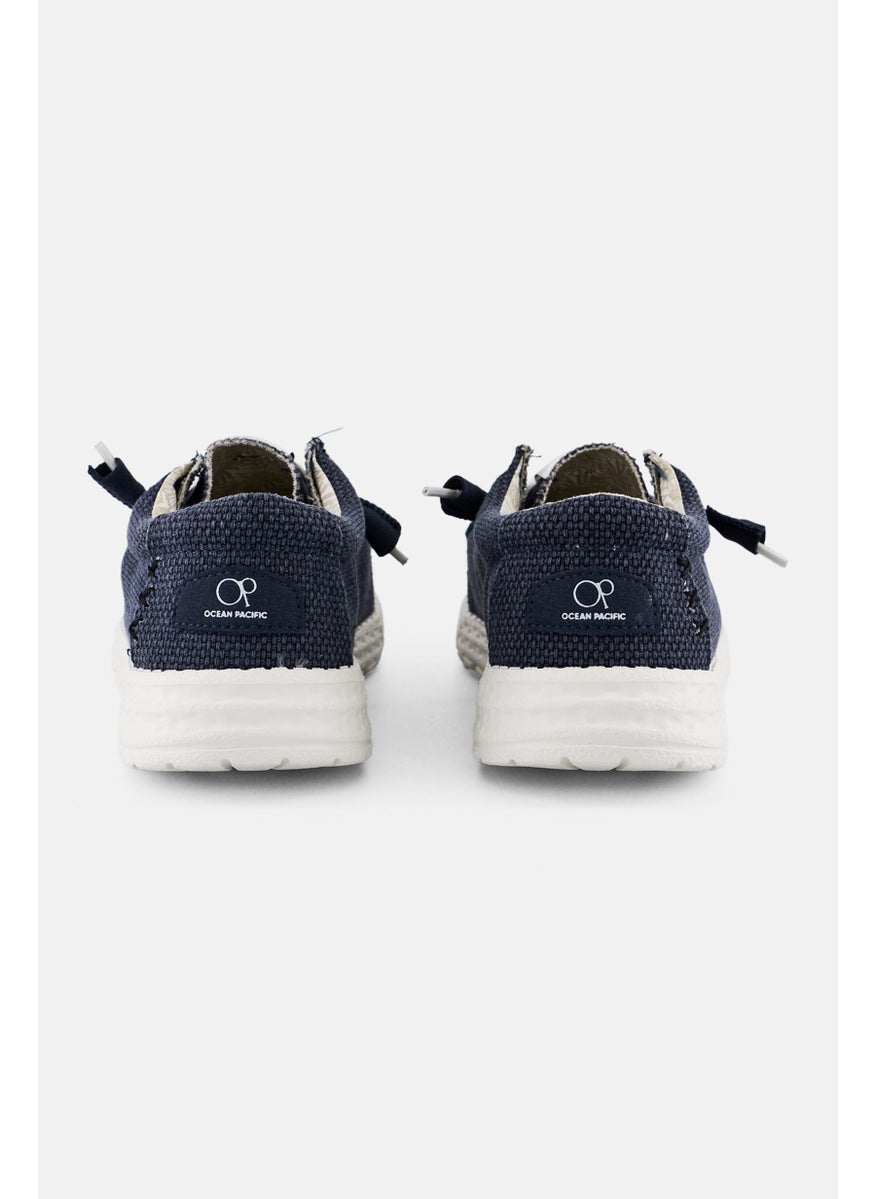 Men Lace Up Casual Shoes, Light Navy