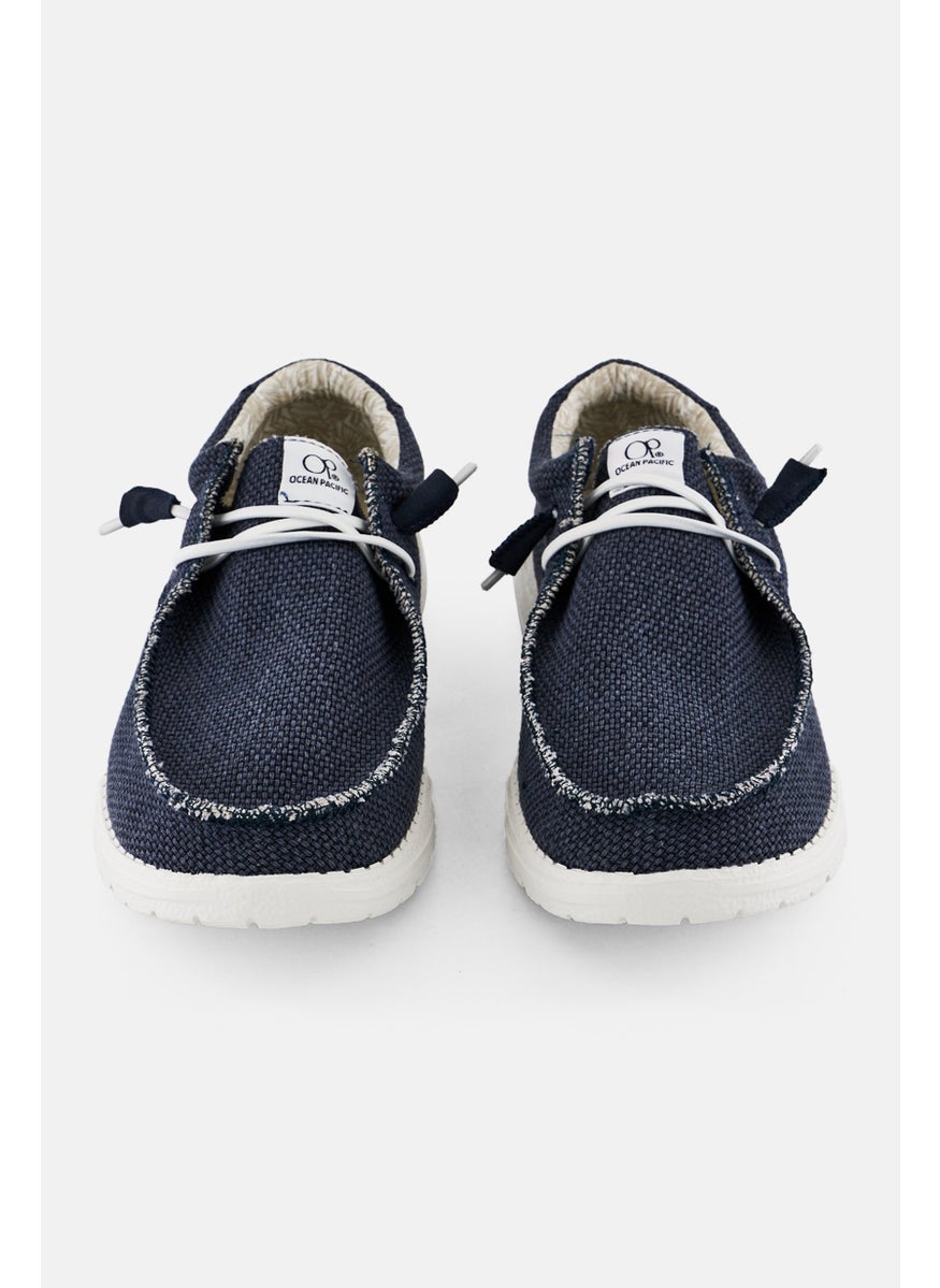 Men Lace Up Casual Shoes, Light Navy