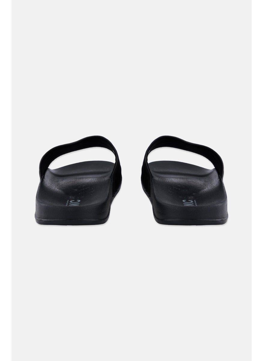 Men Medium Slip On Slides, Black