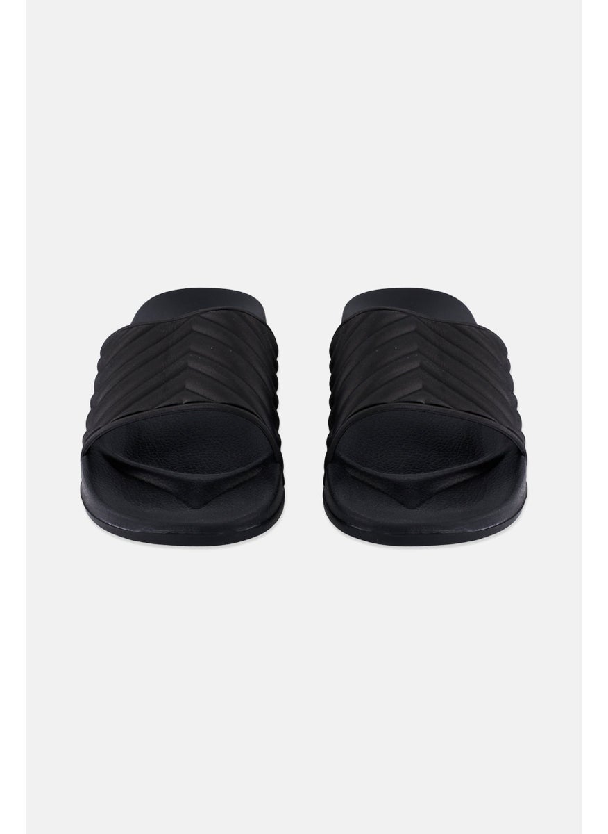 Men Medium Slip On Slides, Black