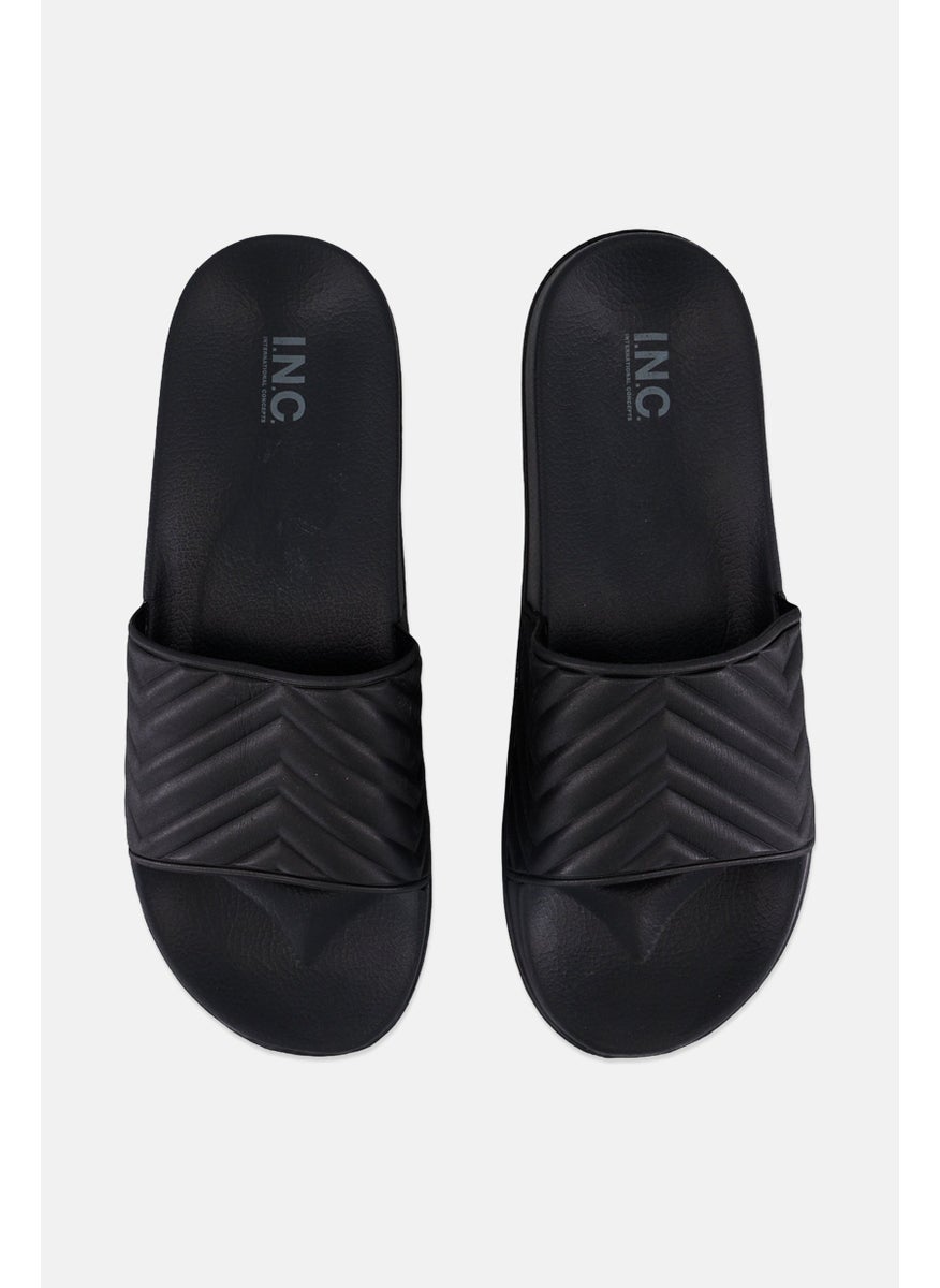 Men Medium Slip On Slides, Black