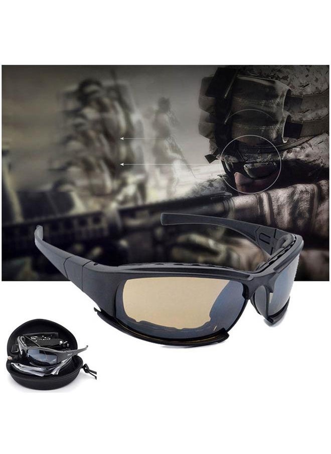 Outdoor Shooting Goggles Anti-Dust Windproof Eye Protection Glasses Removable Lens Set