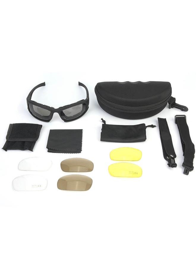 Outdoor Shooting Goggles Anti-Dust Windproof Eye Protection Glasses Removable Lens Set