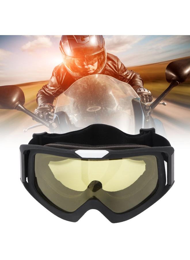 Outdoor Motorcycle Riding Eyewear Off-Road Goggles Windproof Bicycle Eye Glasses(Yellow)