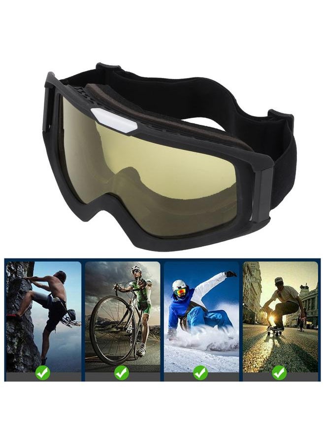 Outdoor Motorcycle Riding Eyewear Off-Road Goggles Windproof Bicycle Eye Glasses(Yellow)