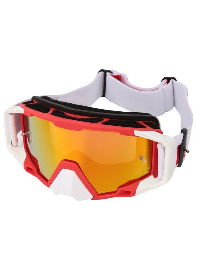 Adjustable Replaceable Eyeglass Goggles Protective Glasses Outdoor Sports Tool(Red White)