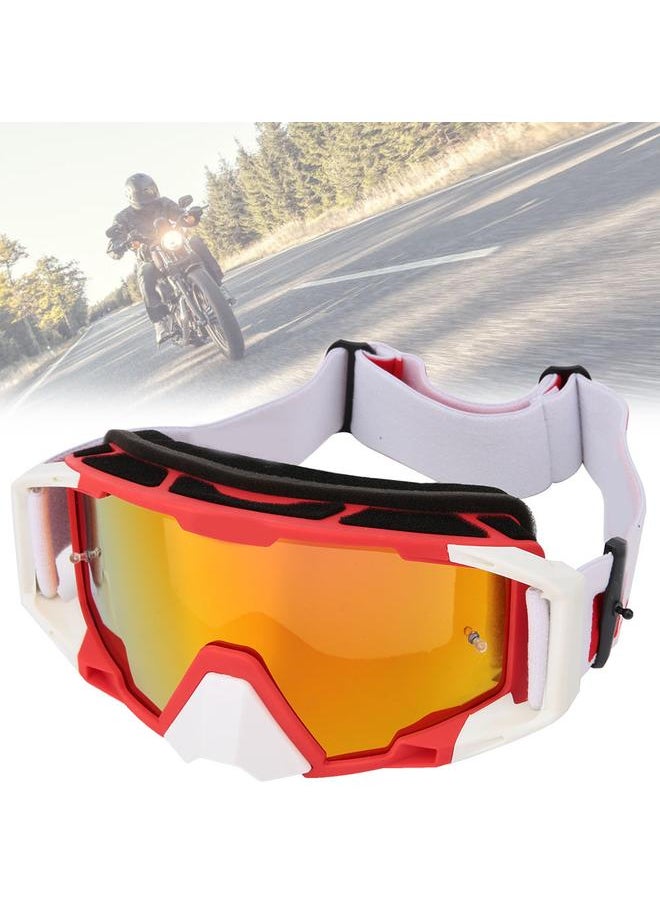 Adjustable Replaceable Eyeglass Goggles Protective Glasses Outdoor Sports Tool(Red White)