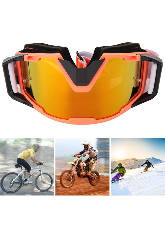 Adjustable Replaceable Eyeglass Goggles Protective Glasses Outdoor Sports Tool(Orange Black)
