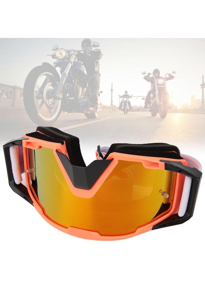 Adjustable Replaceable Eyeglass Goggles Protective Glasses Outdoor Sports Tool(Orange Black)