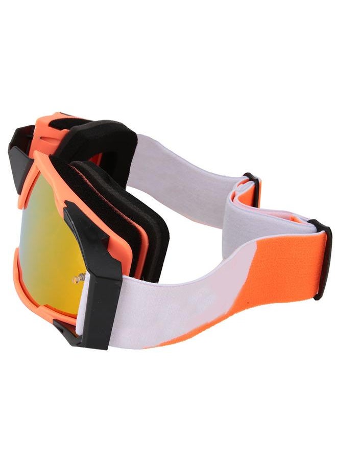 Adjustable Replaceable Eyeglass Goggles Protective Glasses Outdoor Sports Tool(Orange Black)