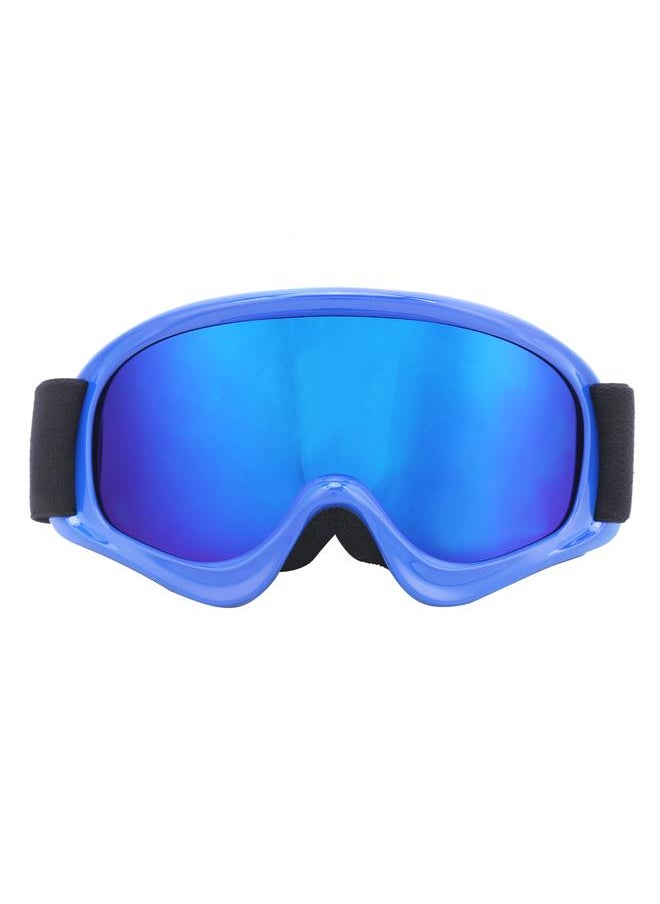 Children Ski Doublelayer Antifog Snow Antisnow Blindness Climbing Windproof Glasses(blue )