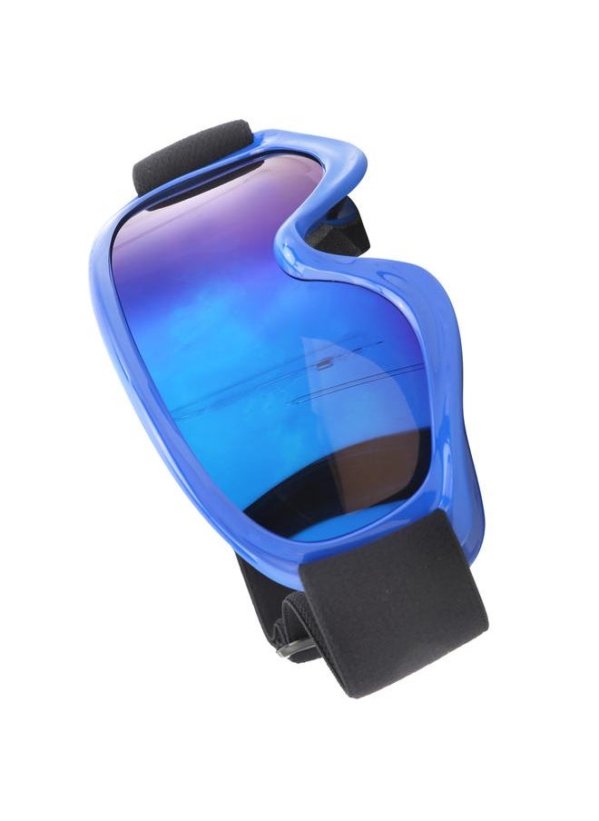 Children Ski Doublelayer Antifog Snow Antisnow Blindness Climbing Windproof Glasses(blue )