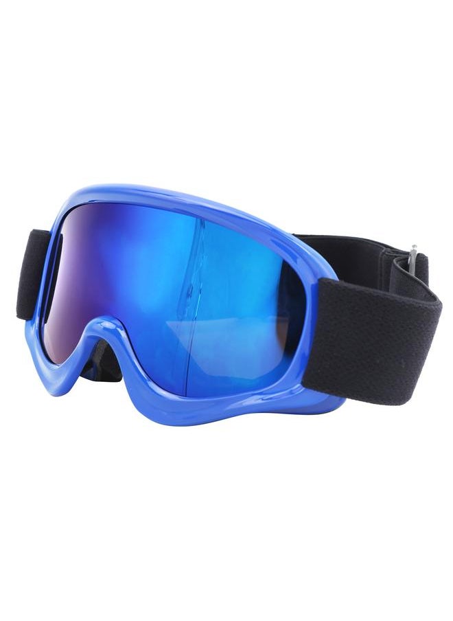 Children Ski Doublelayer Antifog Snow Antisnow Blindness Climbing Windproof Glasses(blue )