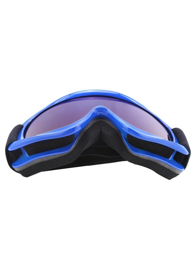 Children Ski Doublelayer Antifog Snow Antisnow Blindness Climbing Windproof Glasses(blue )