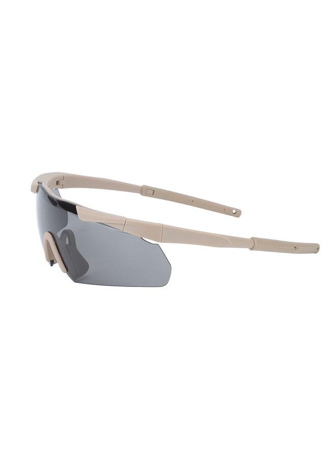 Outdoor Unisex Windproof Glasses Interchangable Lenses Sports Goggles Equipment with Hard Shell Carrying Case Khaki