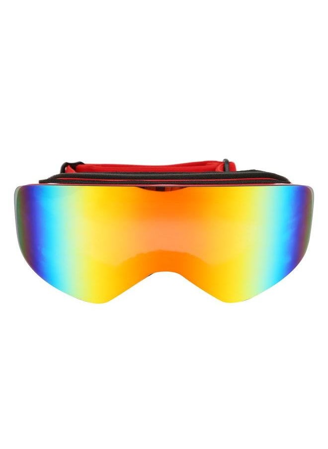 Unisex Adult Outdoor Double Lens Magnitic Large View Ski Cyling Goggles Mask GlassesRed