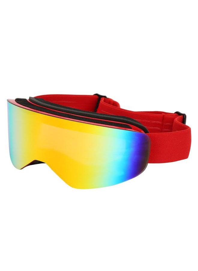 Unisex Adult Outdoor Double Lens Magnitic Large View Ski Cyling Goggles Mask GlassesRed
