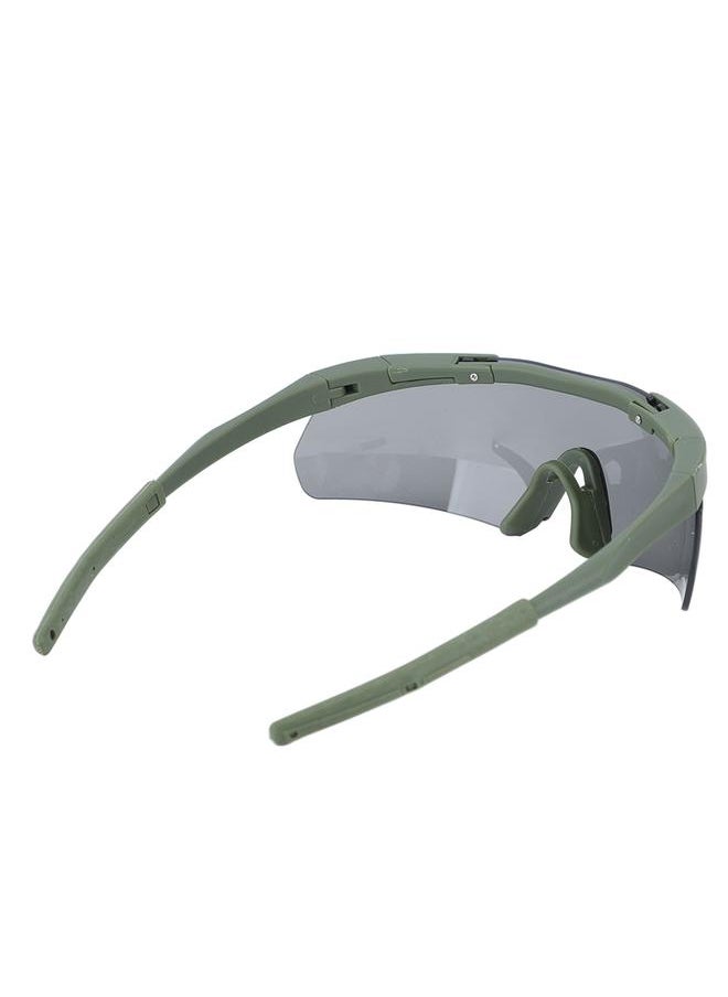 Outdoor Unisex Windproof Glasses Interchangable Lenses Sports Goggles Equipment with Hard Shell Carrying Case OD Green