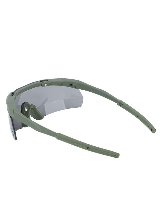 Outdoor Unisex Windproof Glasses Interchangable Lenses Sports Goggles Equipment with Hard Shell Carrying Case OD Green