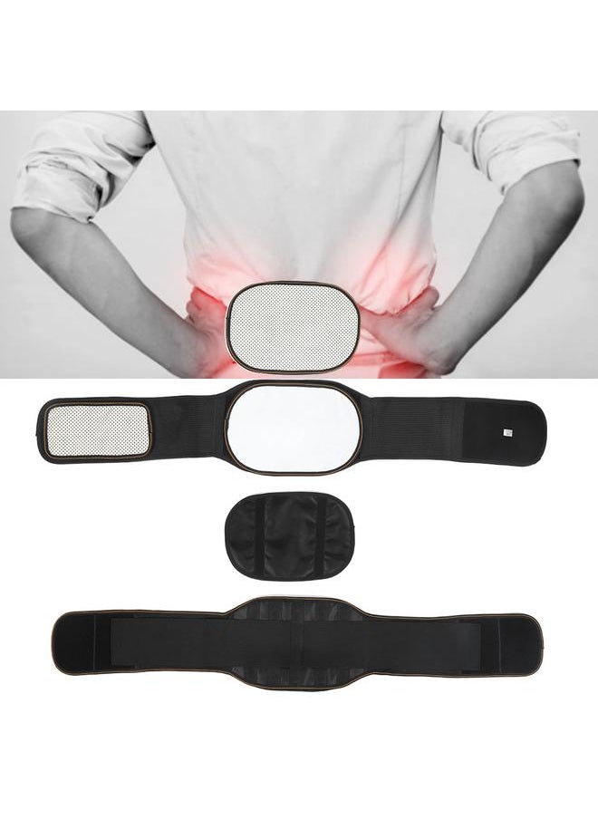 Self Heating Waist Brace Protector Magnet Therapy Warm Keeping Fixation Waistband Support (Black+Yellow Edge)Black(Yellow Edge) M