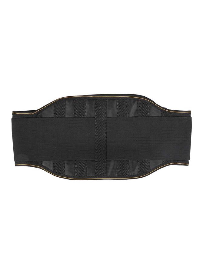 Self Heating Waist Brace Protector Magnet Therapy Warm Keeping Fixation Waistband Support (Black+Yellow Edge)Black(Yellow Edge) M