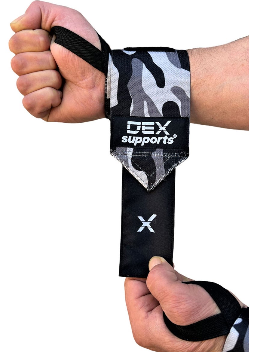Wrist Wraps Camouflage Fitness Wrist Bandage, Strap, Weightlifting Strap 8 Loop Set of 2