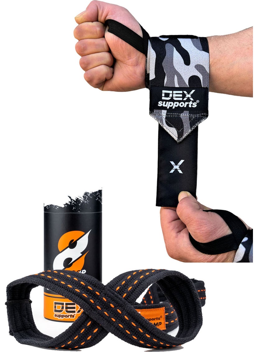 Wrist Wraps Camouflage Fitness Wrist Bandage, Strap, Weightlifting Strap 8 Loop Set of 2